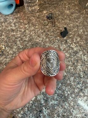 Jessica Simpson Silver-Tone Geometric Statement Ring